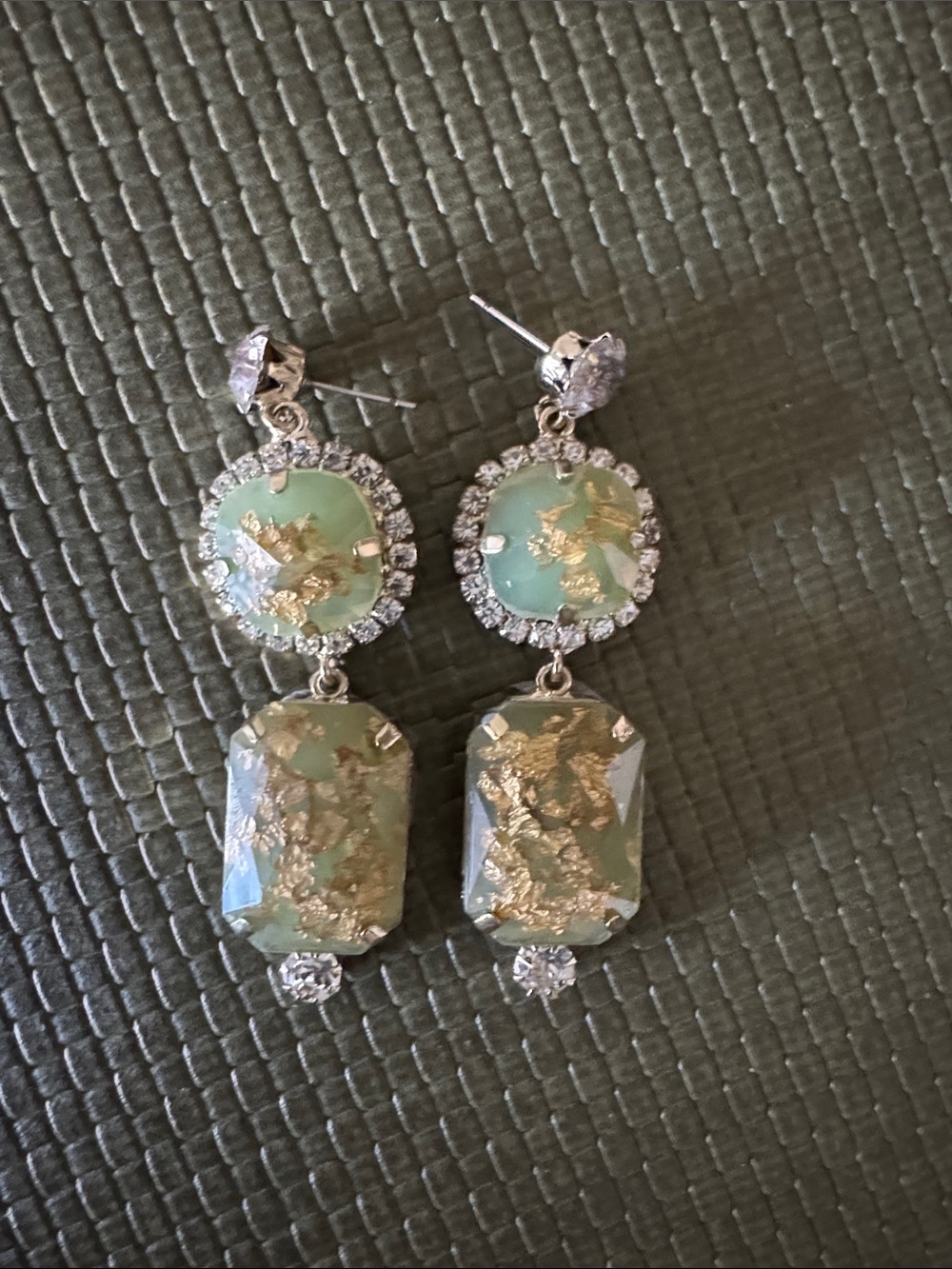 Mint & Gold Drop Earrings - Women Jewelry